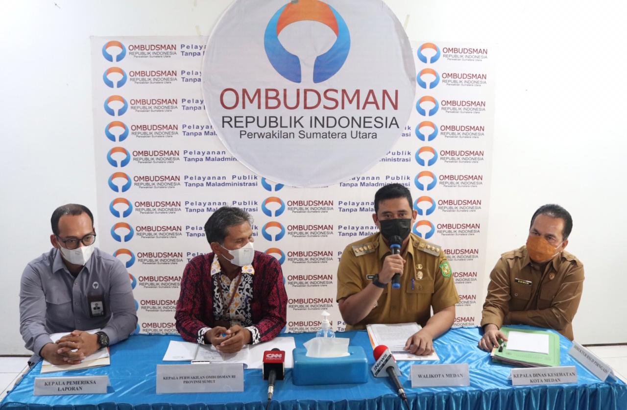 Saat menggelar pertemuan dengan Ombudsman RI Perwakilan Sumsel, Wako Medan Bobby Nasution akan mencairkan insentif nakes Covid-19 di Medan (Dok. Humas Pemkot Medan / Mattanews.co)