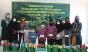 Kodim 0420/Sarko Bersama Persit Kartika Candra Kirana Bagikan Sembako ke Anak Yatim
