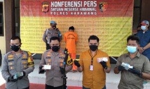 Satreskrim Polres Karawang Tangkap Karyawan Mini Market Pembobol Brankas