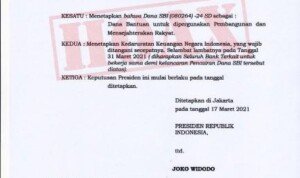 Pemerintah Tidak Pernah Menerbitkan Keputusan Presiden Tentang Penetapan Kedaruratan Keuangan Negara