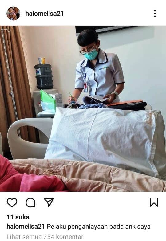 Screenshot Instagram @halomelisa21 saat memposting foto perawat RS Siloam Sriwijaya Palembang Sumsel (Dok. Instagram @halomelisa21 / Mattanews.co)