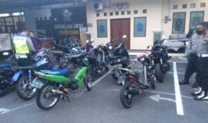 Operasi Lodaya 2021, Satlantas Polres Ciamis Amankan 8 Kendaraan Knalpot Brong