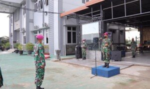 Danyon Arhanud 1 Marinir Terima Laporan Kenaikan Pangkat Prajuritnya