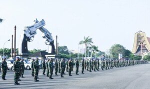 Cegahan Penyebaran Covid-19, Puspomal Laksanakan Apel Khusus Larangan Mudik Bagi Prajurit TNI AL Pada Hari Raya Idul Fitri 1442 H