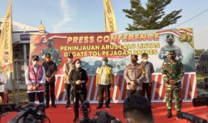 Panglima TNI dan Kapolri Bersama Ketua DPR RI Serta Beberapa Menteri Tinjau Lokasi Penyekatan Mudik Lebaran 2021