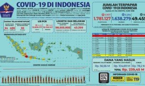 Update 24 Mei 2021 Korban Covid-19 di Indonesia: 1.781.127 Positif, 1.638.279 Sembuh, 49.455 Meninggal