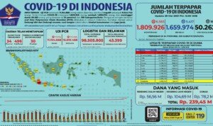 Update 29 Mei 2021 Korban Covid-19 di Indonesia: 1.809.926 Positif, 1.659.974 Sembuh, 50.262 Meninggal