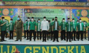 Menag Gus Yaqut-Bupati Dodi Reza Hadiri Pelantikan PWGP Ansor Sumsel 2020-2024