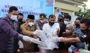 Gubernur Sulbar Hadiri Pemusnahan Barang Bukti Narkoba 5,8 Kilogram