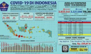 Update 14 Agustus 2021 Korban Covid-19 di Indonesia: 3.833.541 Positif, 3.321.598 Sembuh, 116.366 Meninggal