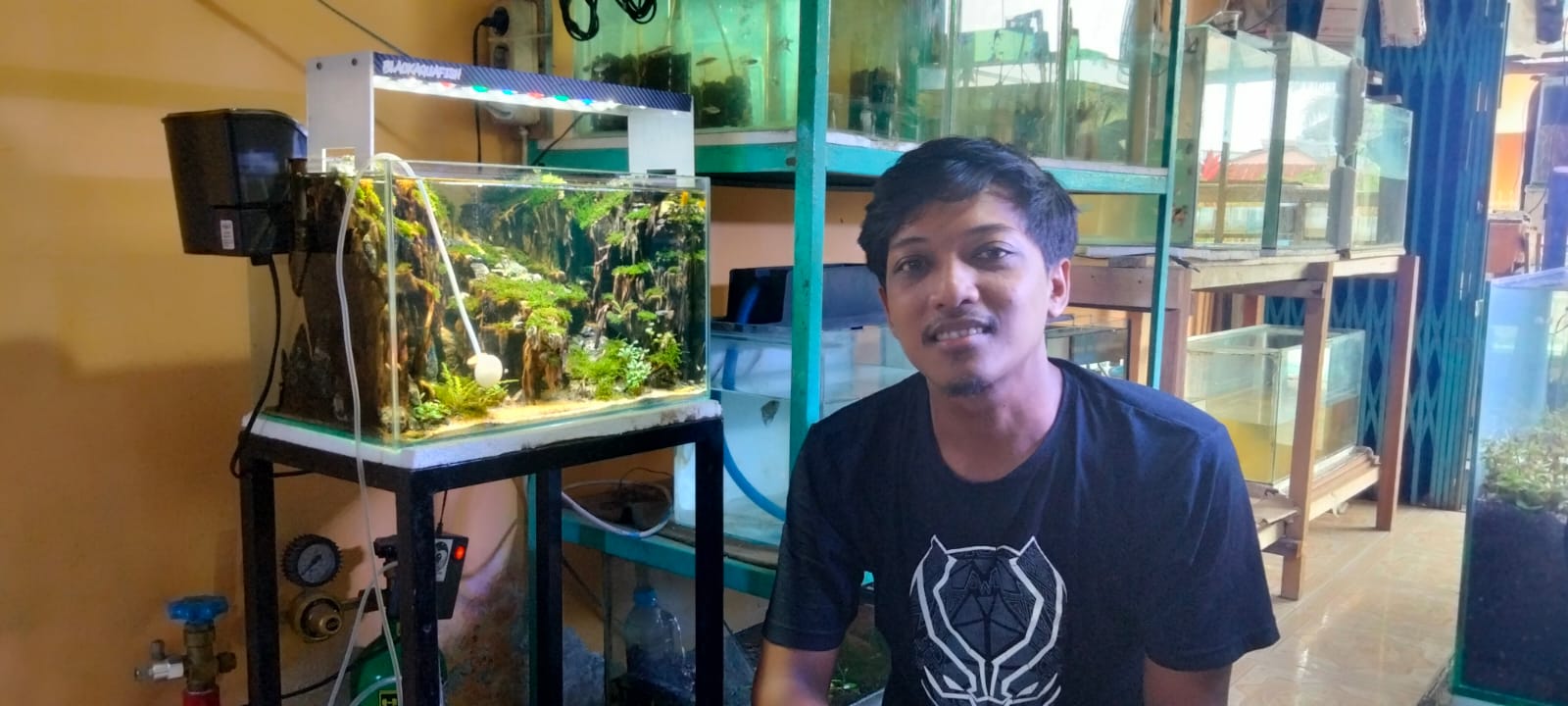 Bisnis Aquascape yang dijalani Black, warga Kota Palembang Sumsel (Achmad Julaidi / Mattanews.co)