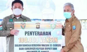 Wakili Kepala Daerah Se-Sumsel, Bupati OKI Terima 100.000 Dosis Vaksin
