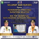 Fokus Sampaikan Data Geospasial, Pemprov Sumsel Dapat Penghargaan “Big Top Geospasial” Dari Badan Informasi Geospasial (BIG) RI