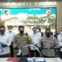 Kapolres Purwakarta saat menggelar konferensi pers terkait penyerangan anggota geng motor (Agus Sugianto / Mattanews.co)