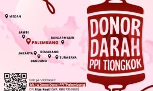 Stok Darah Menipis, PPI Tiongkok Akan Gelar Donor Darah
