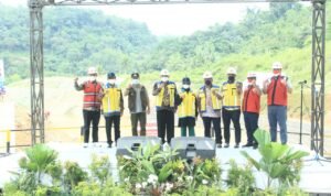PUPR RI Gelar Peresmian Pengalihan Sungai Bendungan Leuwi Keris Ciamis