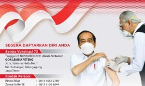 Projo Tulungagung Bakal Gelar Vaksinasi Dosis 1 di GOR Lembu Peteng