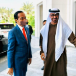 Presiden Jokowi Tiba di Istana Al-Shatie Disambut Pangeran Mohamed bin Zayed