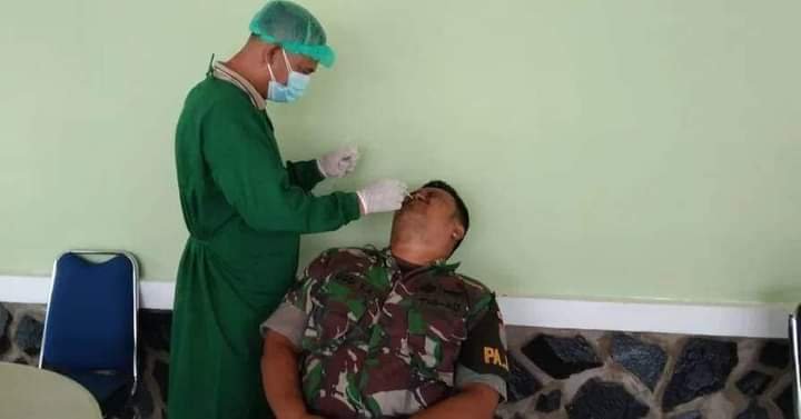 Cegah Omicron, Kodim 1206/Putussibau Laksanakan Swab Antigen ke Anggota