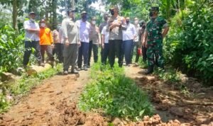 Tinjau Tanah Longsor di Desa Kalibatur, Bupati Tulungagung Kerahkan Alat Berat