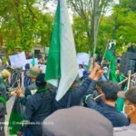 Aksi Unjuk Rasa HMI Tulungagung Sempat Memanas, Bentangkan Poster Tuntutan dan Robohkan Kawat Berduri