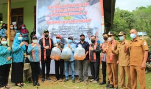 Bupati Kapuas Hulu Salurkan BLT-DD dan Benih Ikan Di Desa Nanga Dangkan