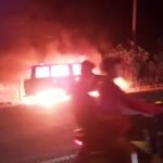 Diduga Bermuatan BBM Ilegal, Mobil Kijang Hangus Terbakar