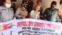 Kapolsek Medan Tuntungan Bersama Camat dan Danramil Salurkan Tali Asih kepada Warga Cacat dan Kurang Mampu