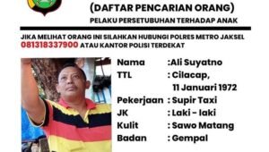 Polisi Terbitkan DPO Kepada Sopir Taksi Pelaku Pencabulan Anak Tetangga di Kebayoran Lama Jakarta Selatan