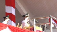 Upacara Hari Kemerdekaan di Depan Kantor Baru Bupati Merangin Berjalan Lancar