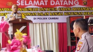 Kapolres Prabumulih dan Ketua Cabang Bhayangkari Kunker ke Polsek Cambai