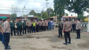 Anggota Koramil dan Polsek Sako Gelar Apel Gabungan