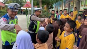 Satlantas Polres Prabumulih LIBAS Pelajar SDN 54, Ini Kata Kepala Sekolah