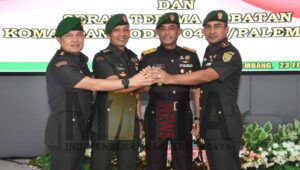 Danrem 044/Gapo Pimpin Penyerahan Tugas Kasiops Kasrem 044/Gapo dan Dandim 0418/Palembang