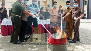 Forkopimda Prabumulih Musnahkan BB Narkotika Jenis Ini di Kejaksaan Negeri