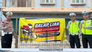 Satlantas Polres Prabumulih Sebar Spanduk, Ini Pidana Pelaku Balap Liar