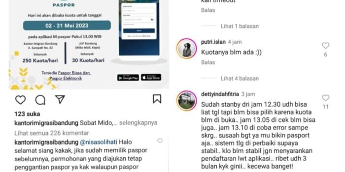 Pelayanan M-Paspor Dikeluhkan, Pihak Kantor Imigrasi Kelas 1 TPI Bandung Bungkam