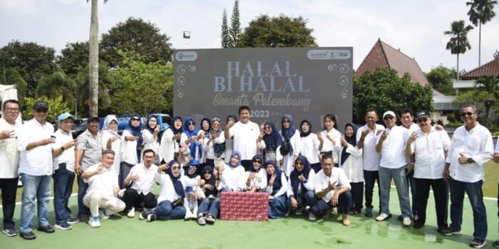 Hari Ketiga Lebaran, Gubernur Herman Deru Senam dan Halal Bihalal Bersama Alumni Smanta Palembang