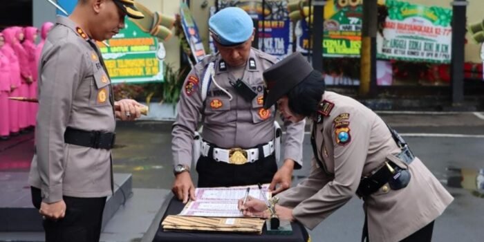 Sertijab Kapolsek Jajaran, Mantan Kasi Humas Polres Tulungagung Jabat Kapolsek Karangrejo