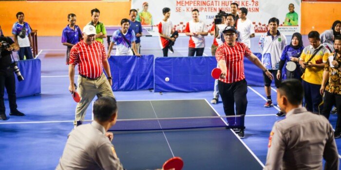 Meriahkan HUT RI ke-78, Pemkab Muba Gelar Turnamen Tenis Meja