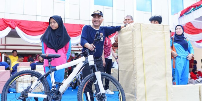 Meriah, Senam dan Jalan Sehat Bersama Pj Bupati Muba Bertabur Doorprize