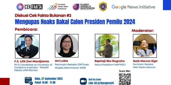 Diskusi Koalisi Cek Fakta Jurnalis dan Media Bisa Terjebak Hoaks Jika Tak Patuhi Elemen Kerja Jurnalisme