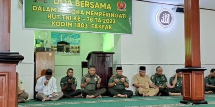 Prajurit Kodim 1803/Fakfak Gelar Doa Bersama Peringati HUT TNI ke 78
