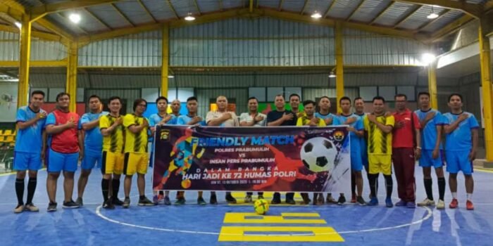 Meriahkan HUT Humas Polri ke-72, Polres Prabumulih dan Insan Pers Olahraga Futsal Bersama