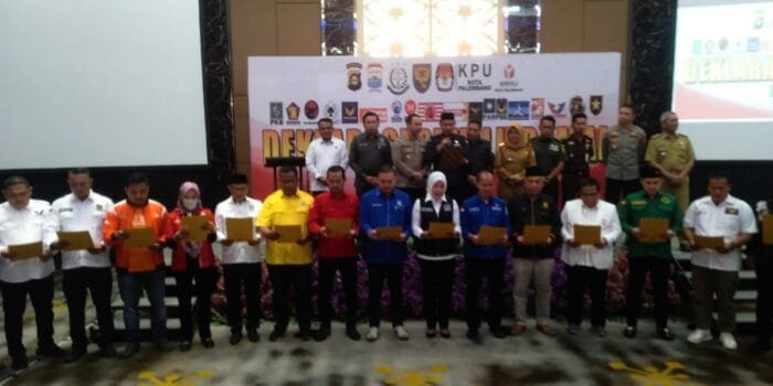 Wujudkan Pemilu Aman Damai 2024, Polrestabes Palembang Gelar Deklarasi Pemilu 2024