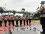 Hujan Deras, Kapolrestabes Palembang Tetap Lantik 155 Anggota Naik Pangkat