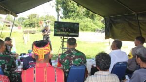 Kodim 1206 Putussibau Ikuti Video Conference Dalam Rangka Kunker KASAD Peresmian Sumur Bor Jajaran Kodam XII/Tanjungpura