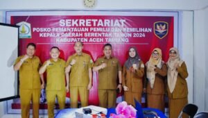 Pj Bupati Aceh Tamiang Apresiasi Kinerja Sekretariat Posko Pemantauan dan Pemilihan Pemilu Serentak 2024