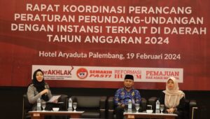 Kemenkumham Sumsel Gelar Rapat Koordinasi Perancang Peraturan Perundang-undangan se-Sumsel