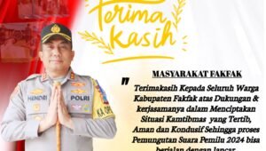 Kapolres Fakfak Apresiasi Warga Fakfak Jaga Kamtibmas Pemilu 14 Februari 2024